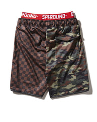 KIDS CHECKS & CAMO SWIM TRUNKS