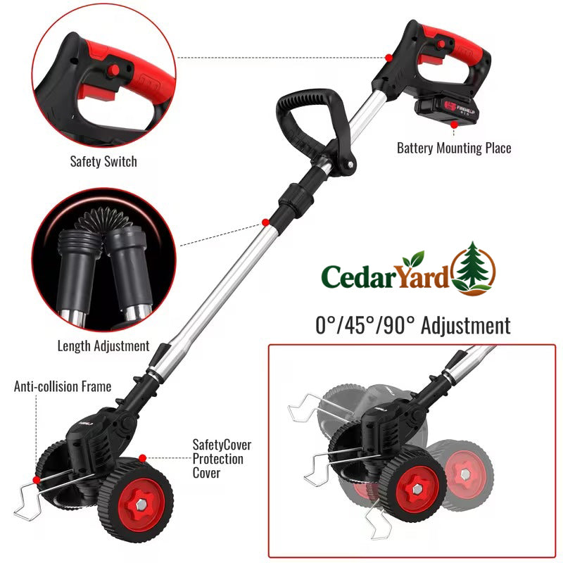 3-in-1 Cordless Grass Trimmer & Edger – 20V Dual Battery, 3 Blade Types
