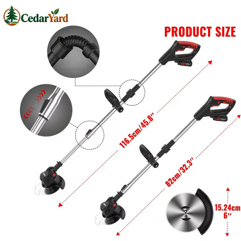 3-in-1 Cordless Grass Trimmer & Edger – 20V Dual Battery, 3 Blade Types