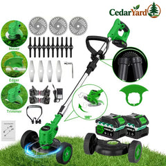 3-in-1 Cordless Grass Trimmer & Edger – 20V Dual Battery, 3 Blade Types